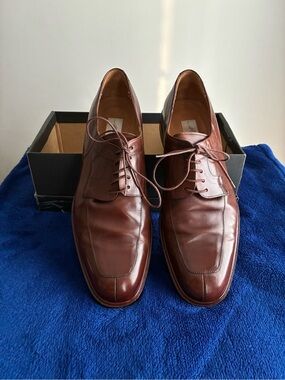 Mezlan Men’s Brown Leather Split-Toe Derby Shoes